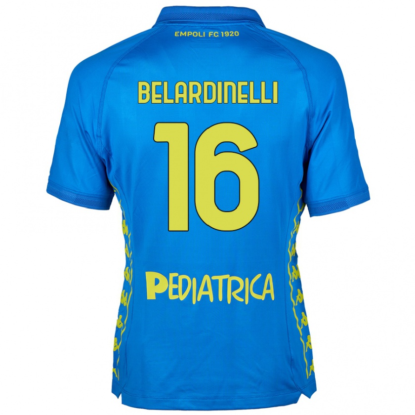 Kandiny Enfant Maillot Luca Belardinelli #16 Bleu Tenues Domicile 2024/25 T-Shirt