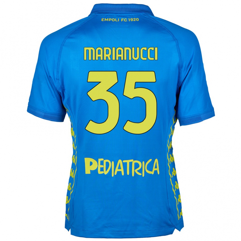 Kandiny Enfant Maillot Luca Marianucci #35 Bleu Tenues Domicile 2024/25 T-Shirt