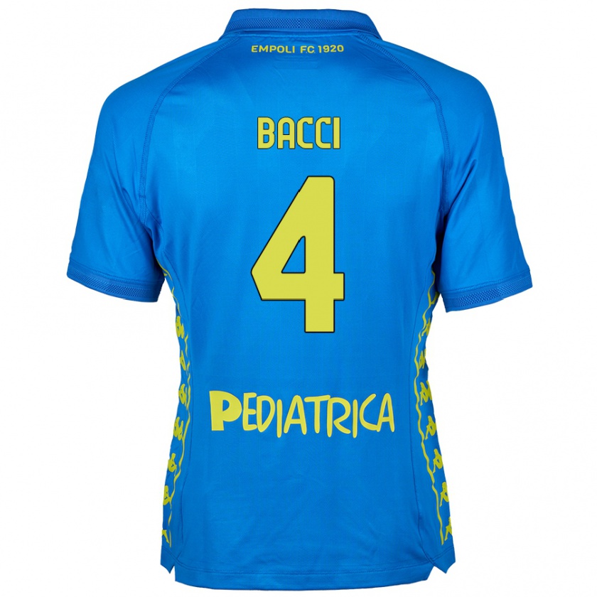 Kandiny Enfant Maillot Jacopo Bacci #4 Bleu Tenues Domicile 2024/25 T-Shirt