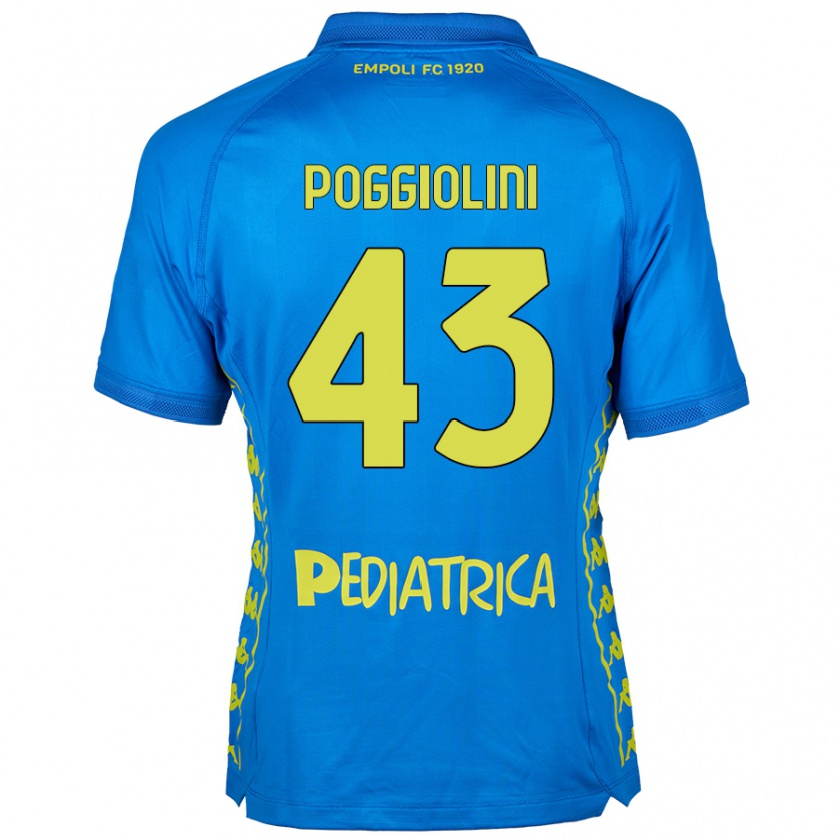 Kandiny Enfant Maillot Duccio Poggiolini #43 Bleu Tenues Domicile 2024/25 T-Shirt