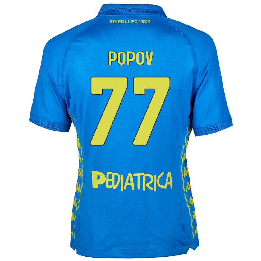 Kandiny Enfant Maillot Bogdan Popov #77 Bleu Tenues Domicile 2024/25 T-Shirt