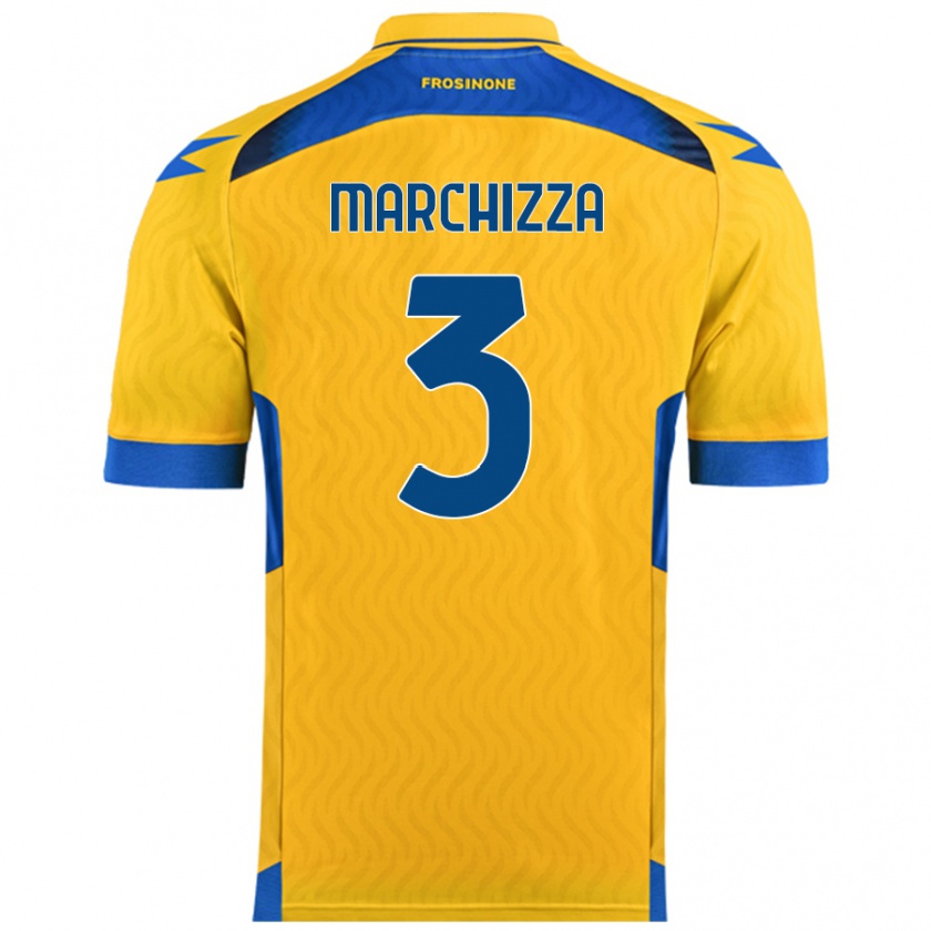 Kandiny Enfant Maillot Riccardo Marchizza #3 Jaune Tenues Domicile 2024/25 T-Shirt