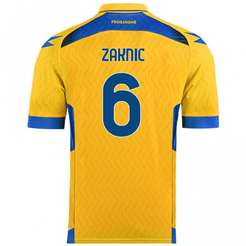 Kandiny Enfant Maillot Lazar Zaknic #6 Jaune Tenues Domicile 2024/25 T-Shirt