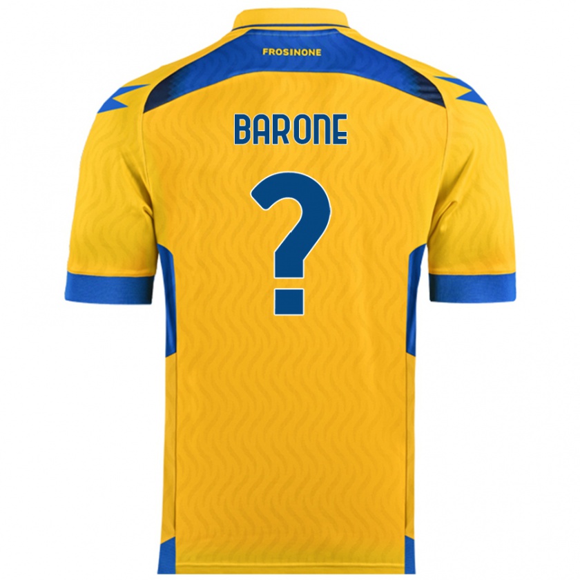 Kandiny Enfant Maillot Filippo Barone #0 Jaune Tenues Domicile 2024/25 T-Shirt