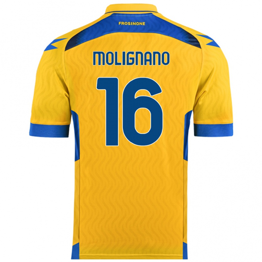 Kandiny Enfant Maillot Gaetano Molignano #16 Jaune Tenues Domicile 2024/25 T-Shirt