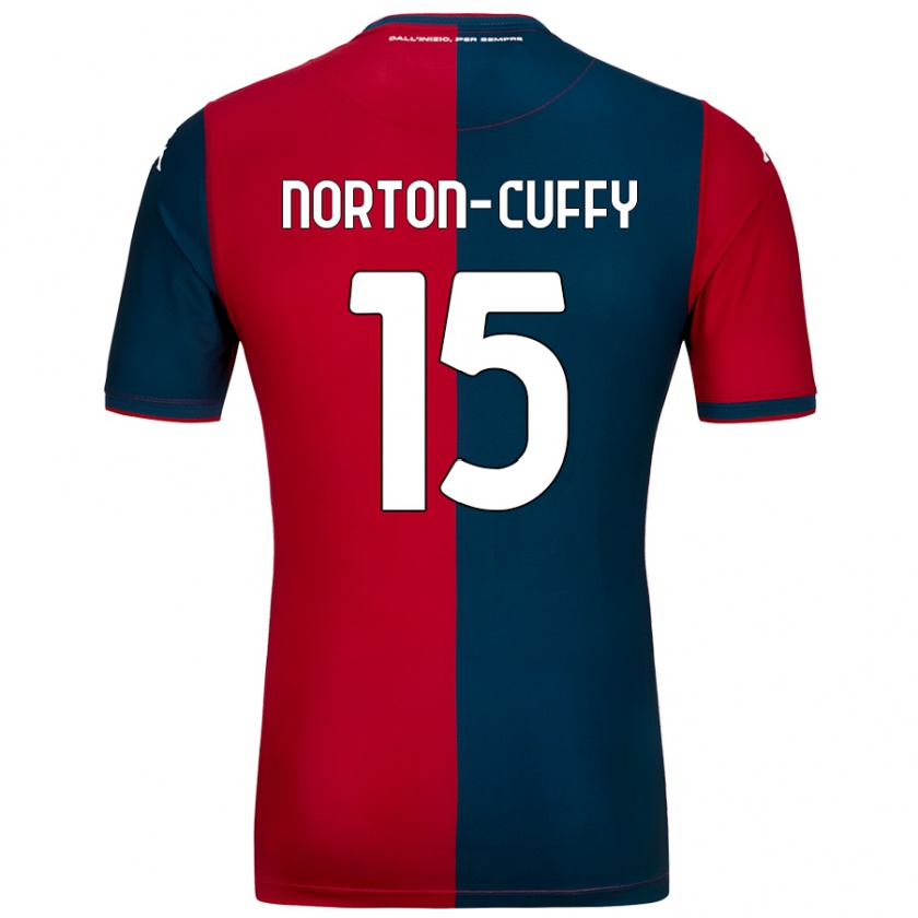 Kandiny Enfant Maillot Brooke Norton-Cuffy #15 Rouge Bleu Foncé Tenues Domicile 2024/25 T-Shirt