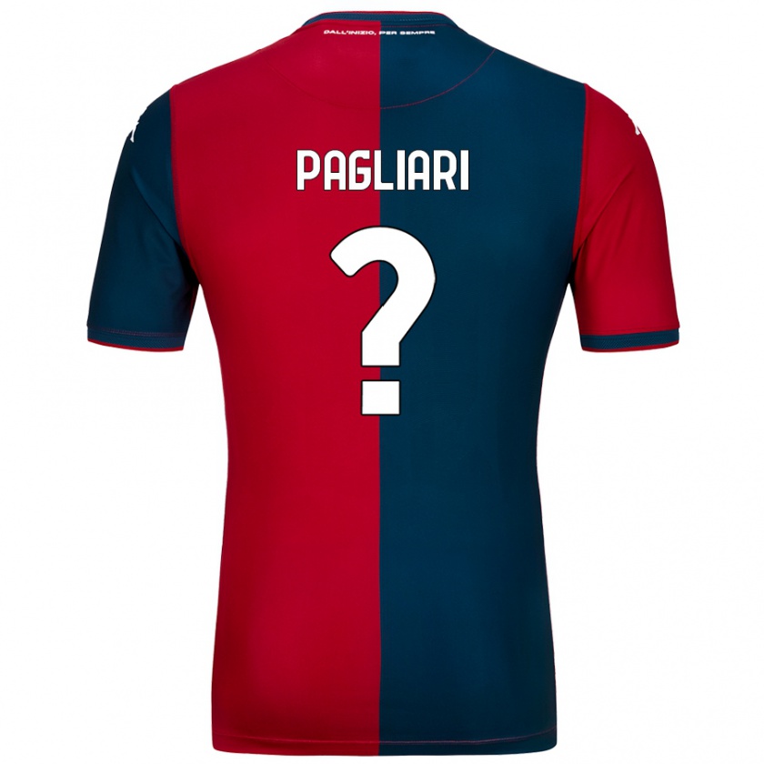 Kandiny Enfant Maillot Alessandro Pagliari #0 Rouge Bleu Foncé Tenues Domicile 2024/25 T-Shirt