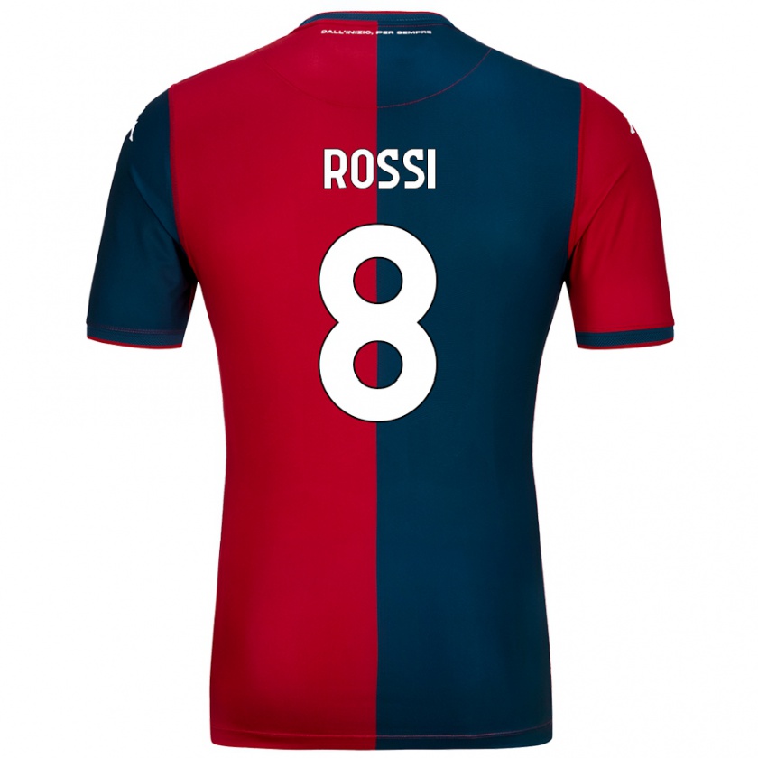 Kandiny Enfant Maillot Gianluca Rossi #8 Rouge Bleu Foncé Tenues Domicile 2024/25 T-Shirt