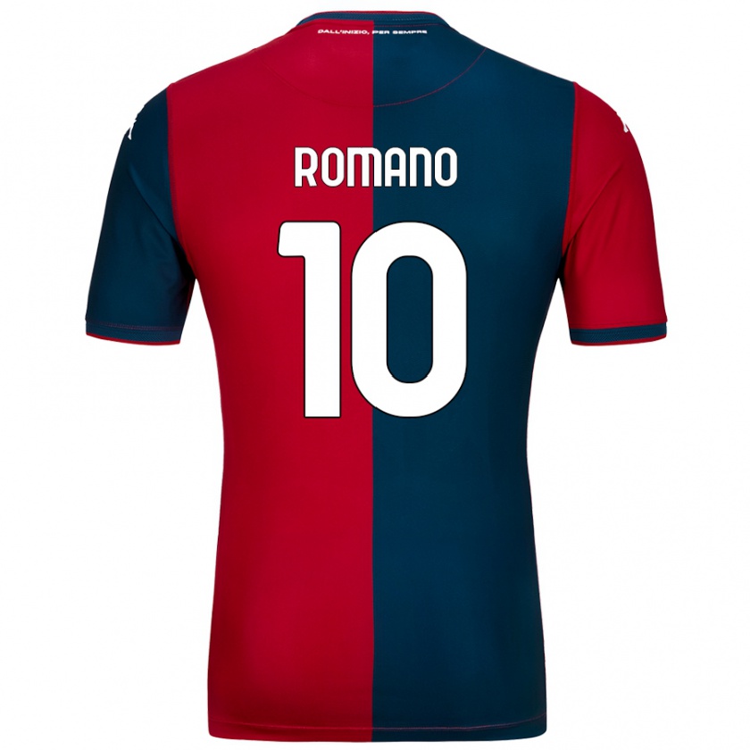 Kandiny Enfant Maillot Marco Romano #10 Rouge Bleu Foncé Tenues Domicile 2024/25 T-Shirt