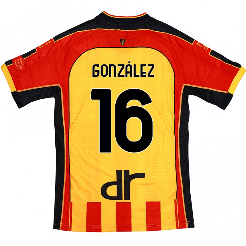 Kandiny Enfant Maillot Joan González #16 Jaune Rouge Tenues Domicile 2024/25 T-Shirt