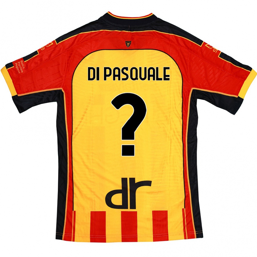 Kandiny Enfant Maillot Alessandro Di Pasquale #0 Jaune Rouge Tenues Domicile 2024/25 T-Shirt