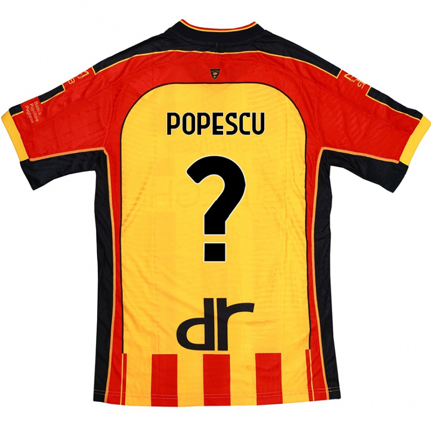 Kandiny Enfant Maillot Marco Popescu #0 Jaune Rouge Tenues Domicile 2024/25 T-Shirt