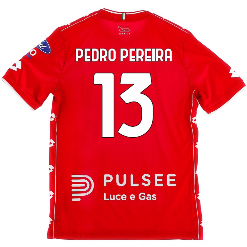 Kandiny Enfant Maillot Pedro Pereira #13 Rouge Blanc Tenues Domicile 2024/25 T-Shirt