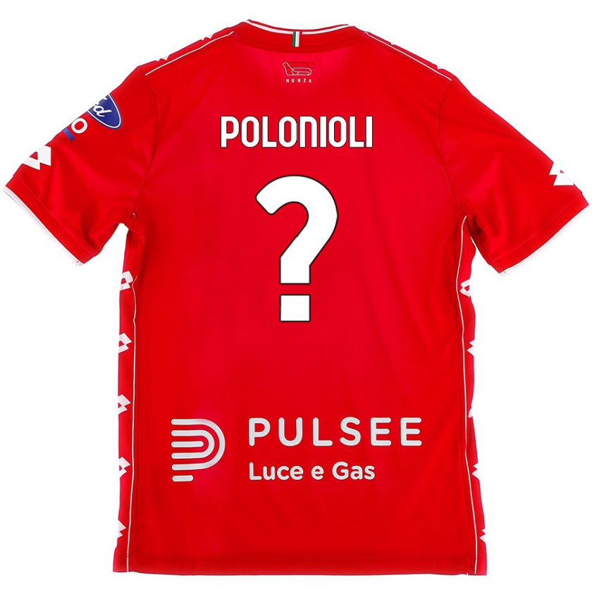 Kandiny Enfant Maillot Matteo Polonioli #0 Rouge Blanc Tenues Domicile 2024/25 T-Shirt