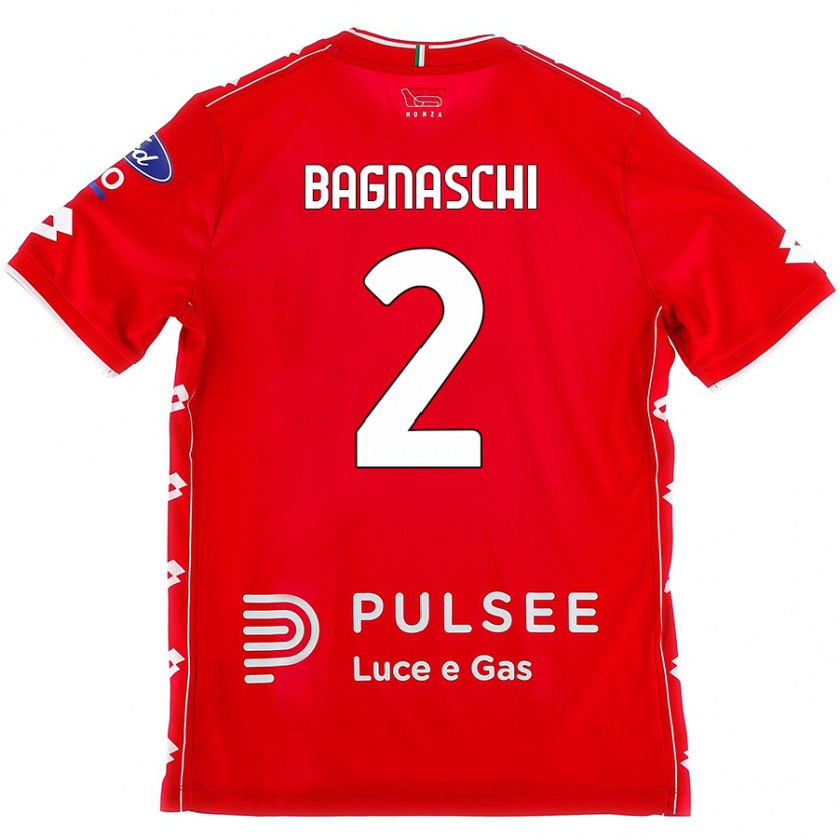 Kandiny Enfant Maillot Alessandro Bagnaschi #2 Rouge Blanc Tenues Domicile 2024/25 T-Shirt