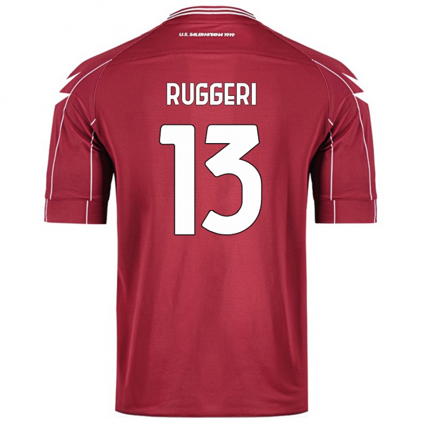 Kandiny Enfant Maillot Fabio Ruggeri #13 Bordeaux Tenues Domicile 2024/25 T-Shirt