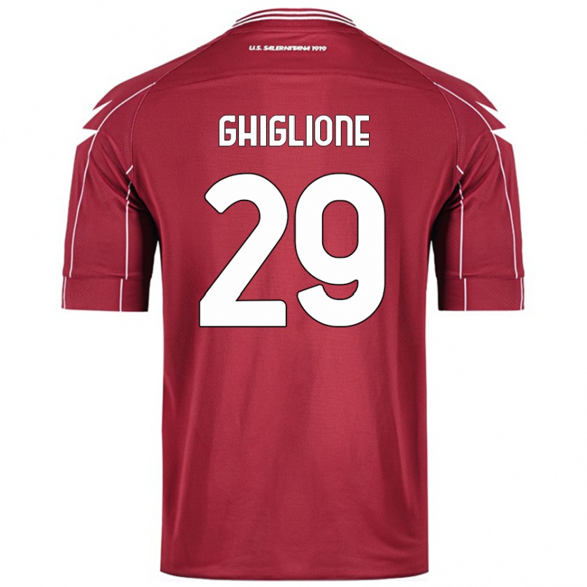 Kandiny Enfant Maillot Paolo Ghiglione #29 Bordeaux Tenues Domicile 2024/25 T-Shirt