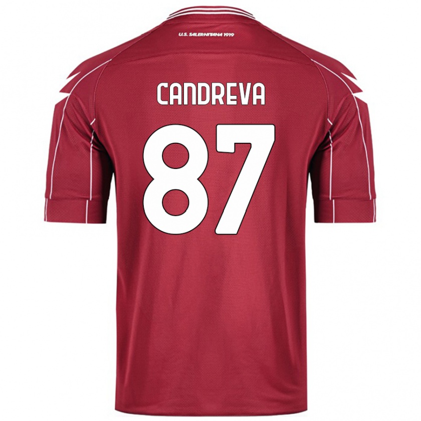 Kandiny Enfant Maillot Antonio Candreva #87 Bordeaux Tenues Domicile 2024/25 T-Shirt