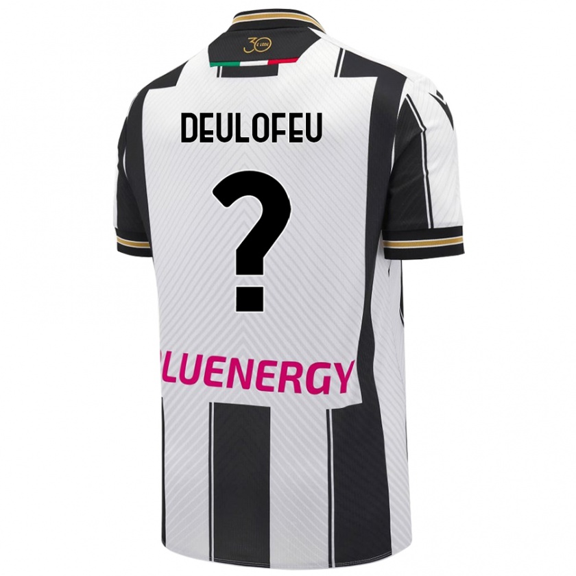 Kandiny Enfant Maillot Gerard Deulofeu #0 Blanc Noir Tenues Domicile 2024/25 T-Shirt