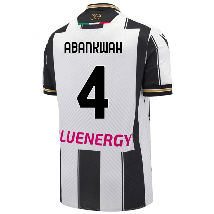 Kandiny Enfant Maillot James Abankwah #4 Blanc Noir Tenues Domicile 2024/25 T-Shirt