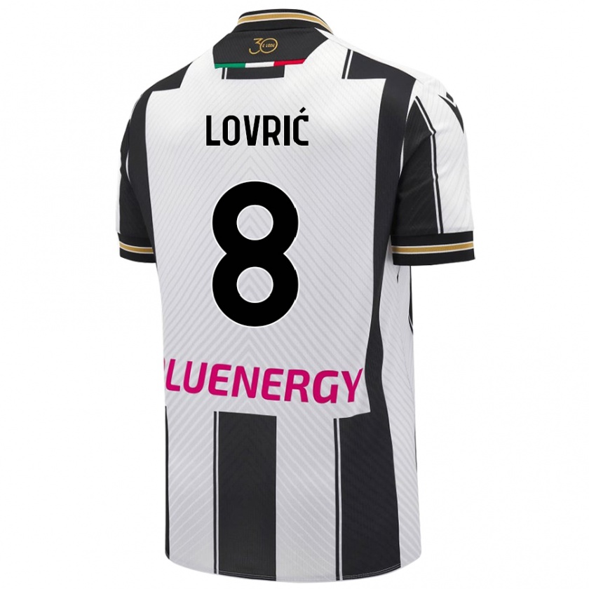 Kandiny Enfant Maillot Sandi Lovrić #8 Blanc Noir Tenues Domicile 2024/25 T-Shirt