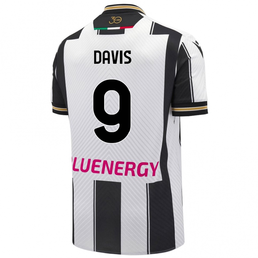 Kandiny Enfant Maillot Keinan Davis #9 Blanc Noir Tenues Domicile 2024/25 T-Shirt