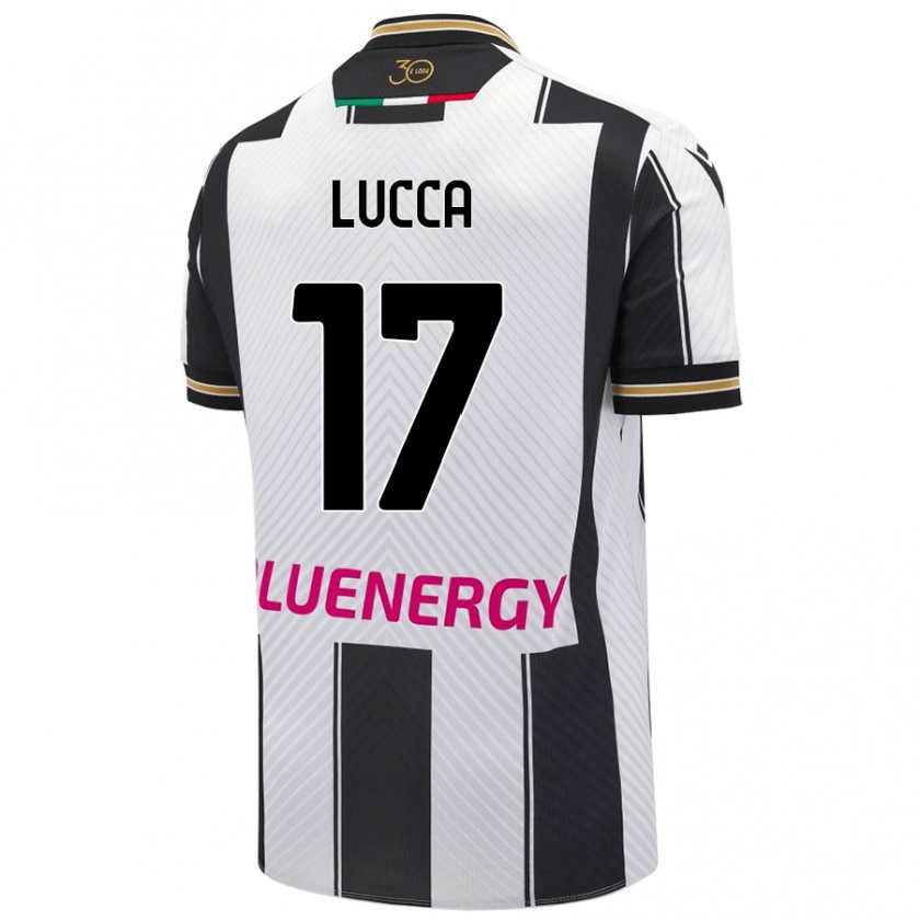 Kandiny Enfant Maillot Lorenzo Lucca #17 Blanc Noir Tenues Domicile 2024/25 T-Shirt