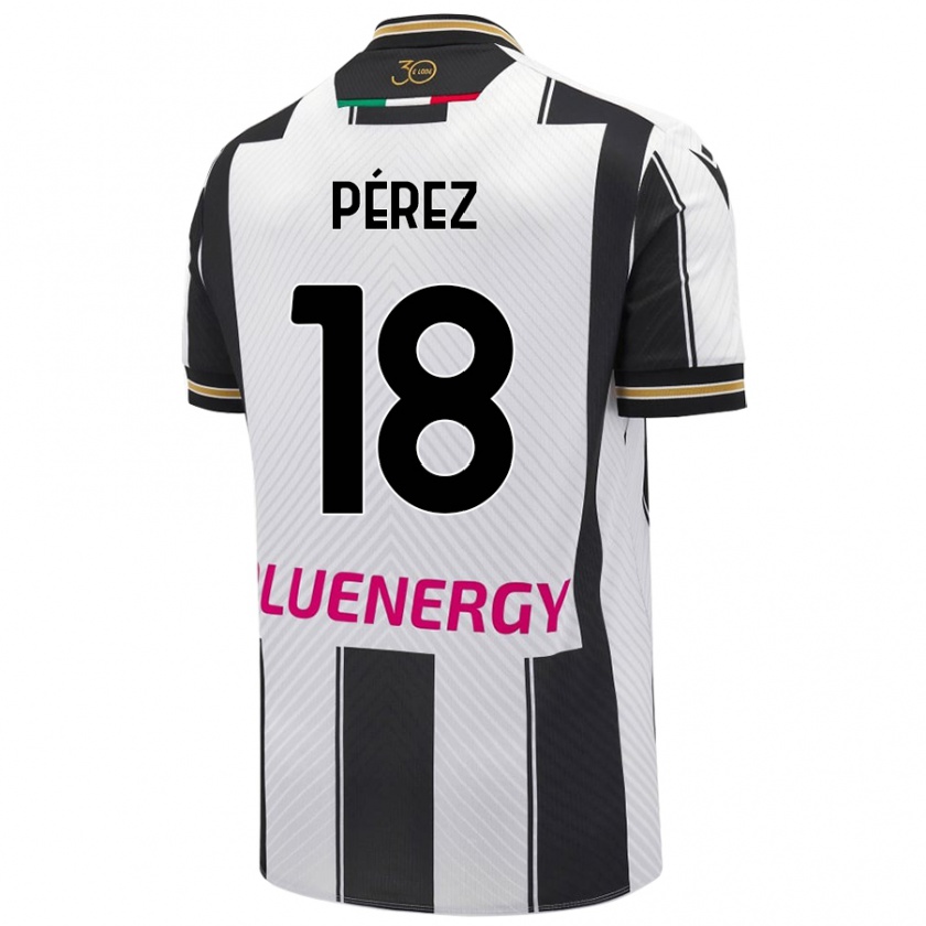 Kandiny Enfant Maillot Nehuén Pérez #18 Blanc Noir Tenues Domicile 2024/25 T-Shirt