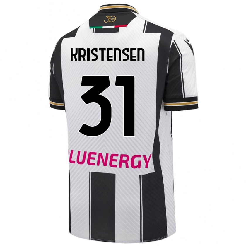 Kandiny Enfant Maillot Thomas Kristensen #31 Blanc Noir Tenues Domicile 2024/25 T-Shirt