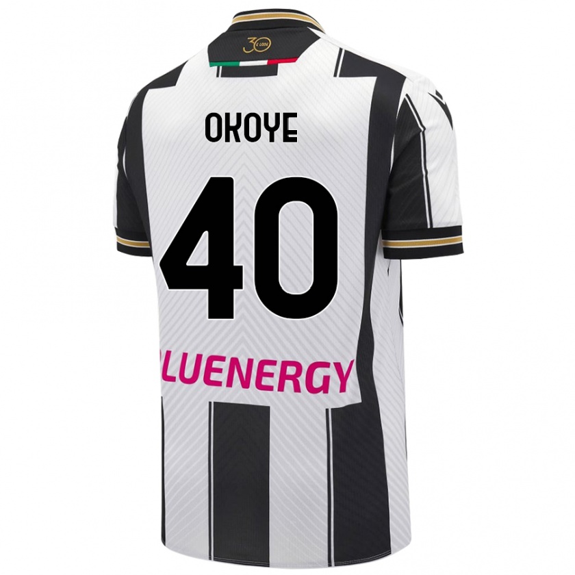 Kandiny Enfant Maillot Maduka Okoye #40 Blanc Noir Tenues Domicile 2024/25 T-Shirt