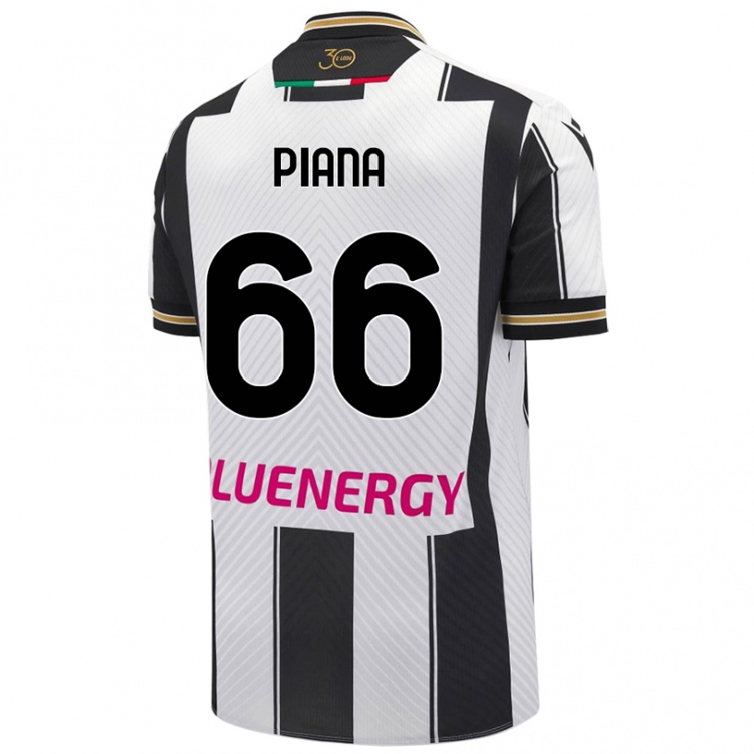 Kandiny Enfant Maillot Edoardo Piana #66 Blanc Noir Tenues Domicile 2024/25 T-Shirt