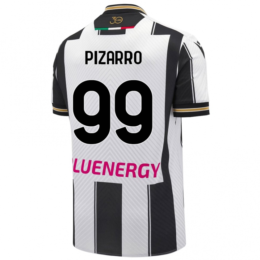 Kandiny Enfant Maillot Damián Pizarro #99 Blanc Noir Tenues Domicile 2024/25 T-Shirt