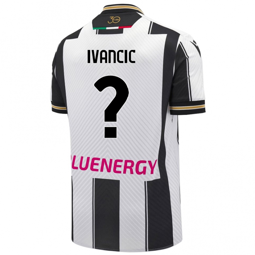 Kandiny Enfant Maillot Val Ivancic #0 Blanc Noir Tenues Domicile 2024/25 T-Shirt