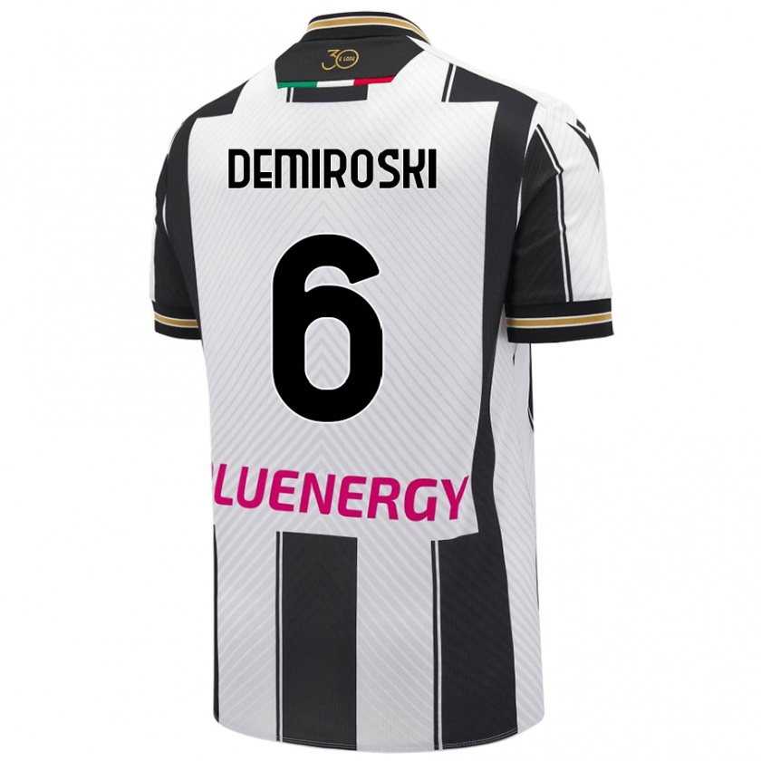 Kandiny Enfant Maillot Shenol Demiroski #6 Blanc Noir Tenues Domicile 2024/25 T-Shirt