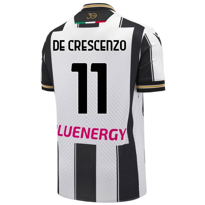 Kandiny Enfant Maillot Marco De Crescenzo #11 Blanc Noir Tenues Domicile 2024/25 T-Shirt