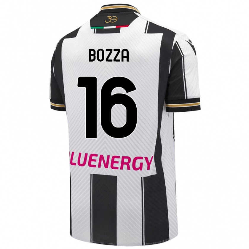 Kandiny Enfant Maillot Mattia Bozza #16 Blanc Noir Tenues Domicile 2024/25 T-Shirt