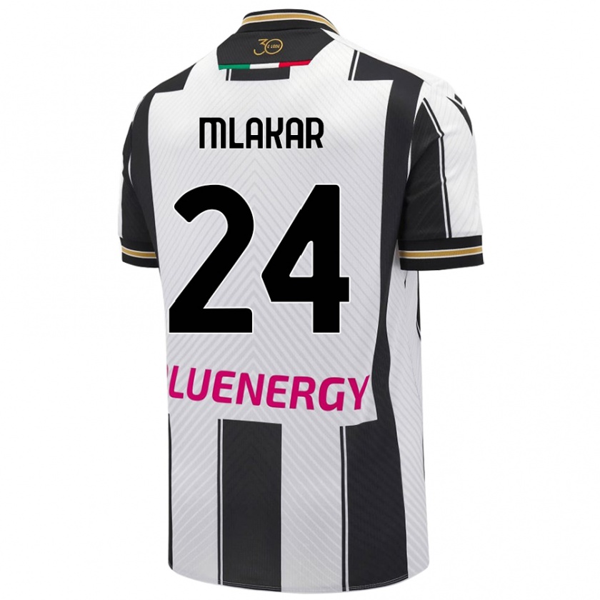 Kandiny Enfant Maillot Lorenzo Mlakar #24 Blanc Noir Tenues Domicile 2024/25 T-Shirt