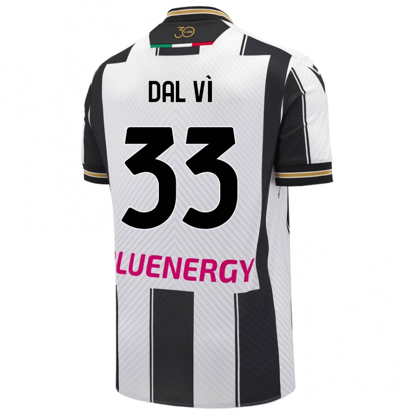 Kandiny Enfant Maillot Matteo Dal Vì #33 Blanc Noir Tenues Domicile 2024/25 T-Shirt