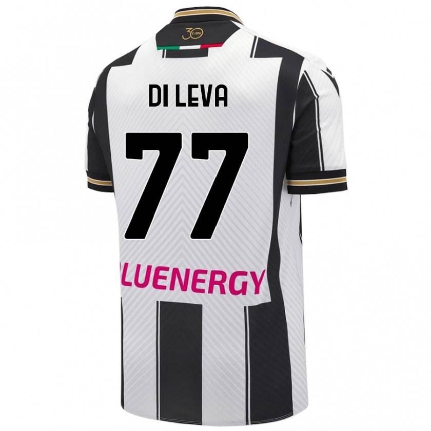 Kandiny Enfant Maillot Vincenzo Di Leva #77 Blanc Noir Tenues Domicile 2024/25 T-Shirt