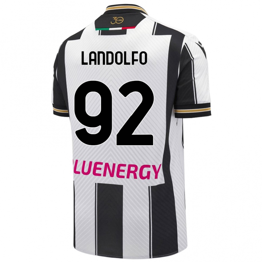 Kandiny Enfant Maillot Tommaso Landolfo #92 Blanc Noir Tenues Domicile 2024/25 T-Shirt