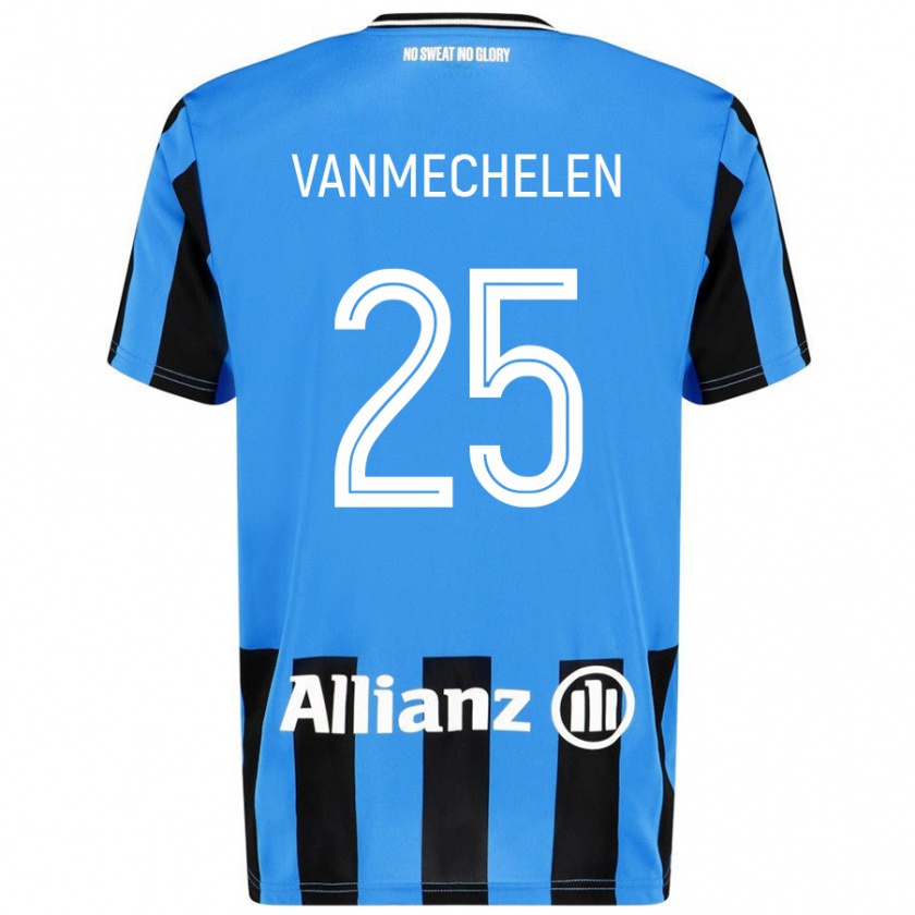 Kandiny Enfant Maillot Davinia Vanmechelen #25 Bleu Ciel Noir Tenues Domicile 2024/25 T-Shirt