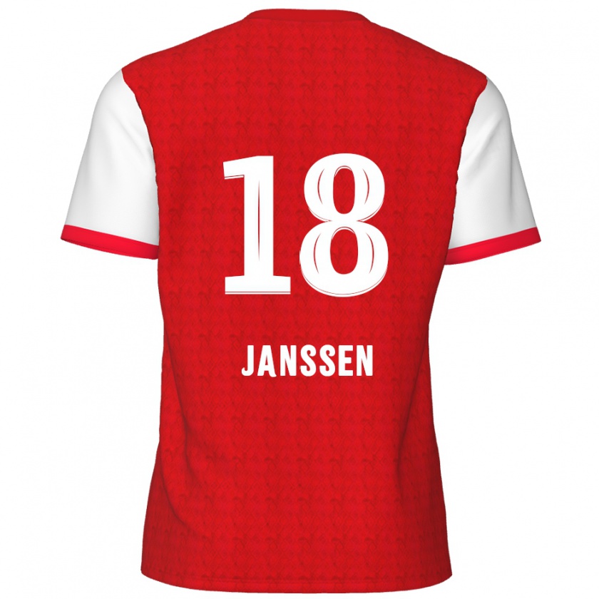 Kandiny Enfant Maillot Vincent Janssen #18 Rouge Blanc Tenues Domicile 2024/25 T-Shirt