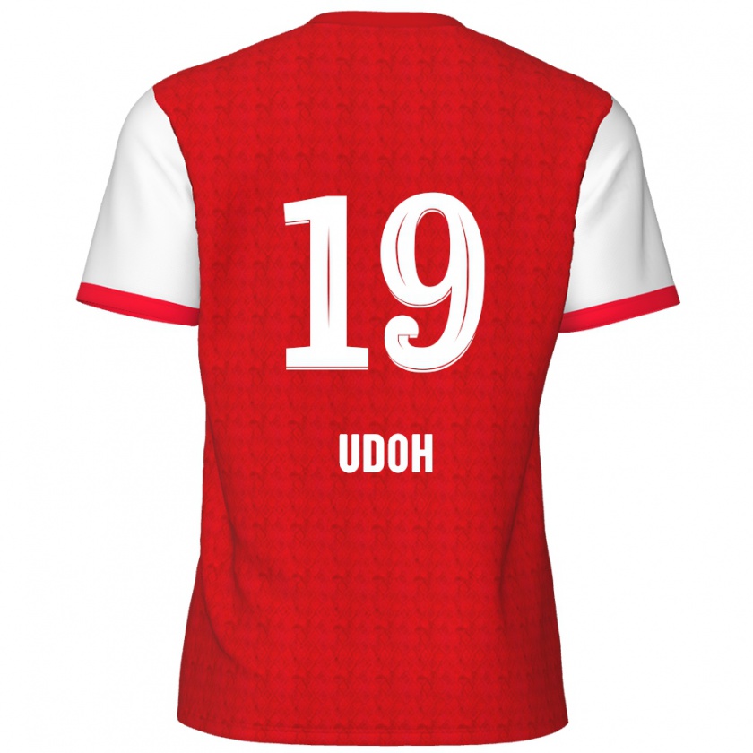 Kandiny Enfant Maillot Victor Udoh #19 Rouge Blanc Tenues Domicile 2024/25 T-Shirt