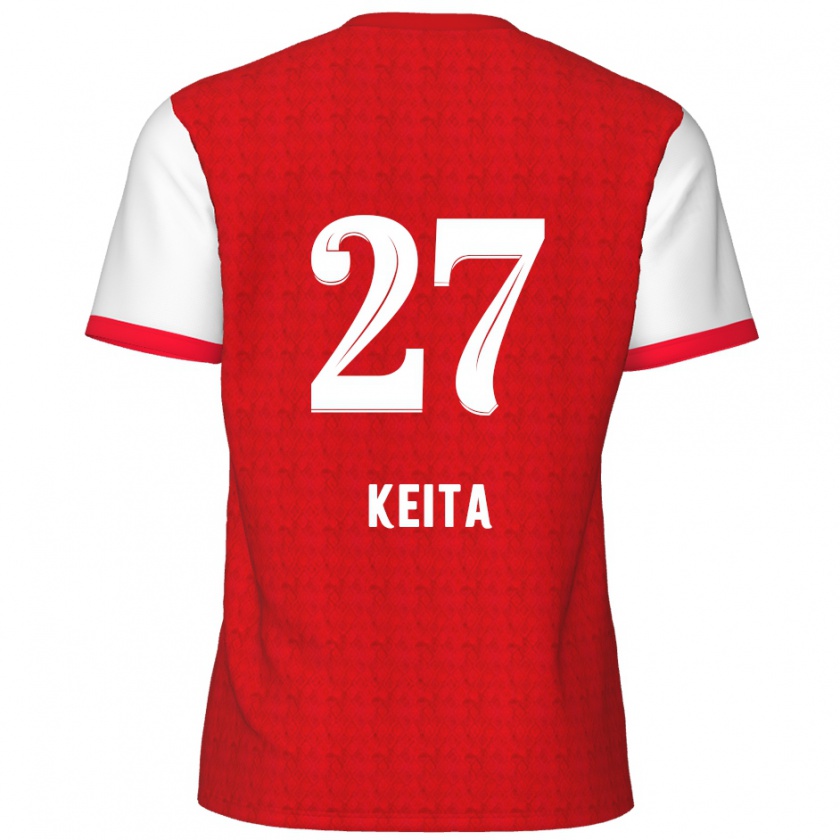 Kandiny Enfant Maillot Mandela Keita #27 Rouge Blanc Tenues Domicile 2024/25 T-Shirt