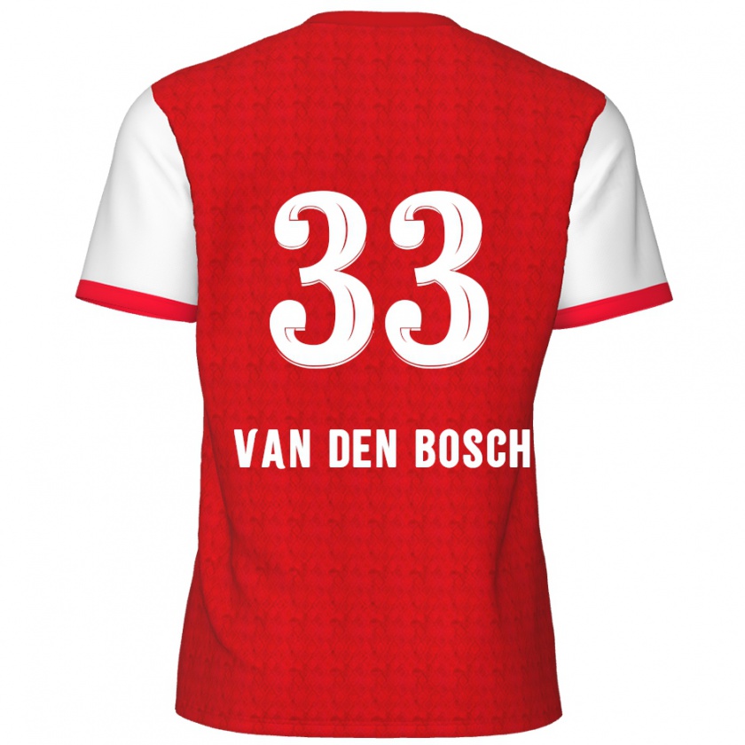 Kandiny Enfant Maillot Zeno Van Den Bosch #33 Rouge Blanc Tenues Domicile 2024/25 T-Shirt