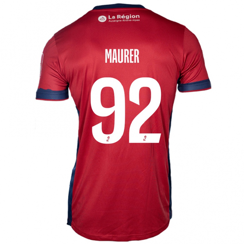 Kandiny Enfant Maillot Aïman Maurer #92 Bordeaux Clair Tenues Domicile 2024/25 T-Shirt