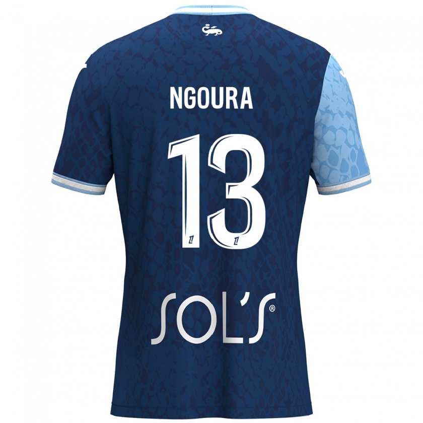 Kandiny Enfant Maillot Steve Ngoura #13 Bleu Ciel Bleu Foncé Tenues Domicile 2024/25 T-Shirt