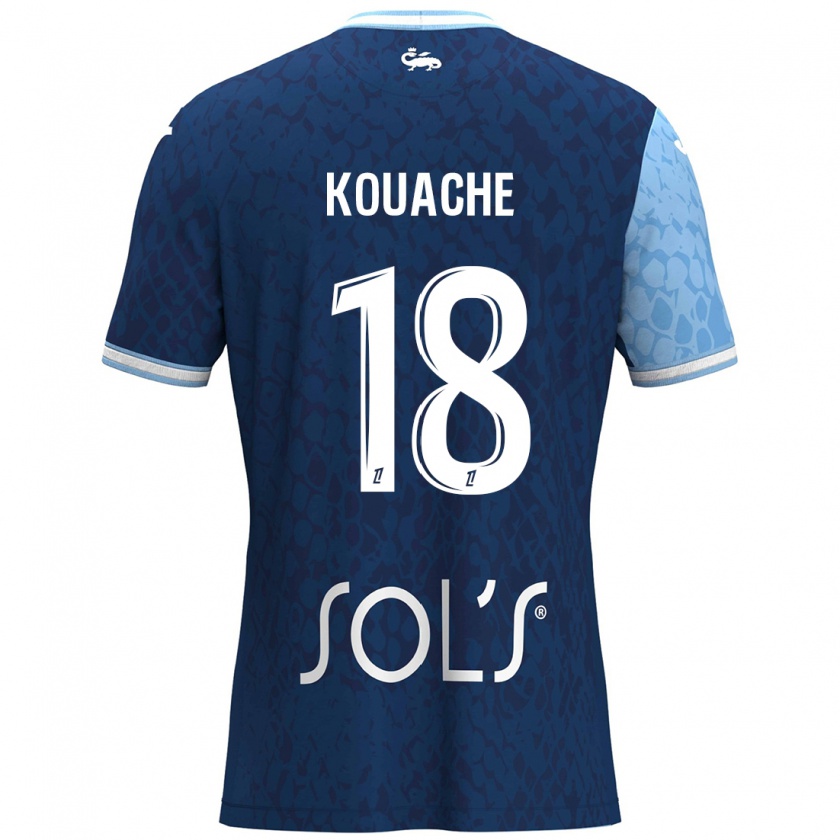 Kandiny Enfant Maillot Éva Kouache #18 Bleu Ciel Bleu Foncé Tenues Domicile 2024/25 T-Shirt