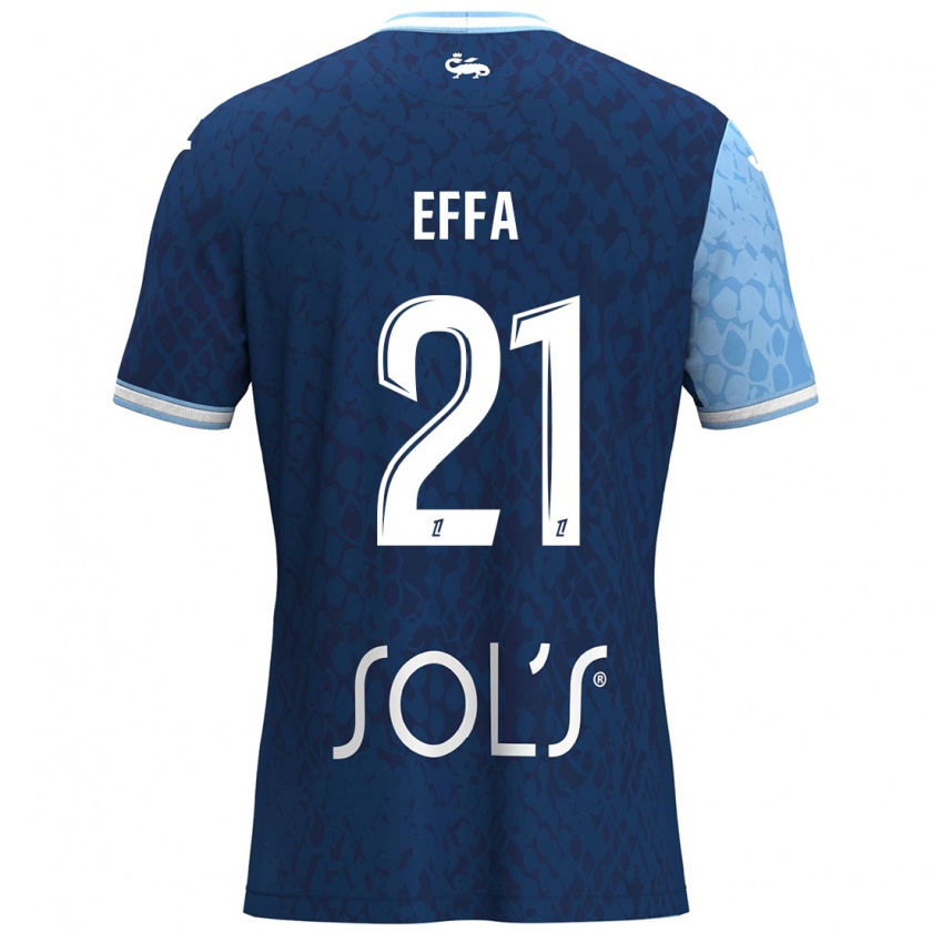 Kandiny Enfant Maillot Chancelle Effa Effa #21 Bleu Ciel Bleu Foncé Tenues Domicile 2024/25 T-Shirt