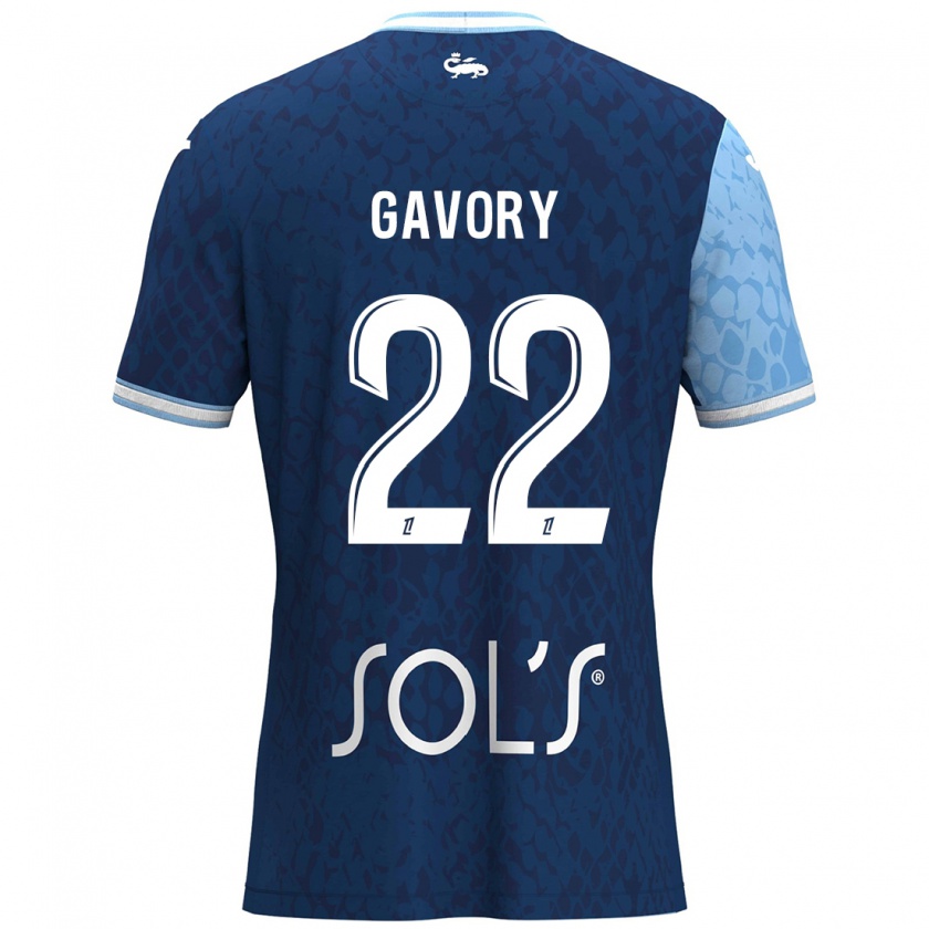 Kandiny Enfant Maillot Christy Gavory #22 Bleu Ciel Bleu Foncé Tenues Domicile 2024/25 T-Shirt